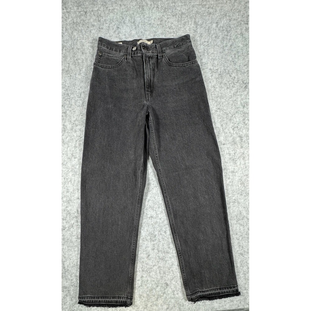 Levis Premium Dad Jean Straight Jeans Womens 27 Gray Charcoal‎ High Rise Denim